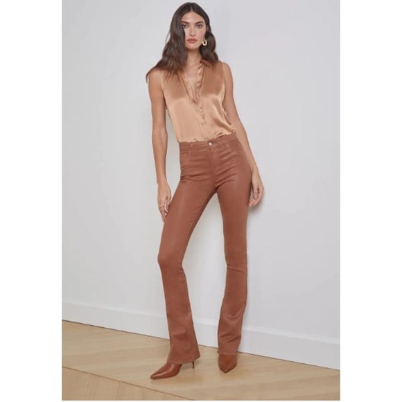 L'AGENCE Women's Boot Cut Jeans in Brown - Picture 1 of 12